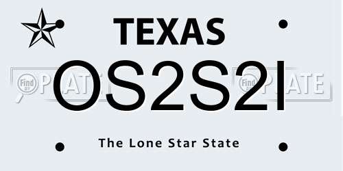 OS2S2I Texas License Plate