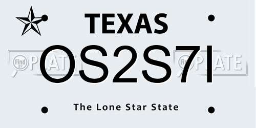 OS2S7I Texas License Plate