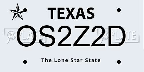 OS2Z2D Texas License Plate