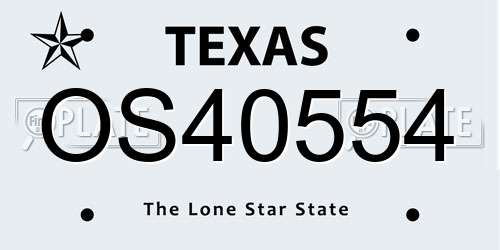 OS40554 Texas License Plate