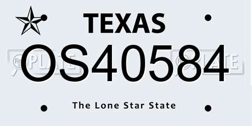 OS40584 Texas License Plate