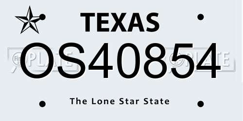 OS40854 Texas License Plate