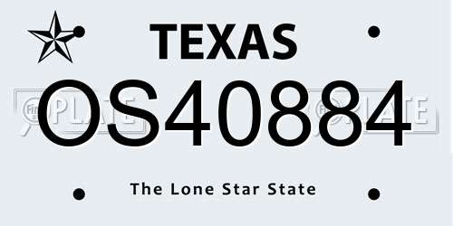 OS40884 Texas License Plate