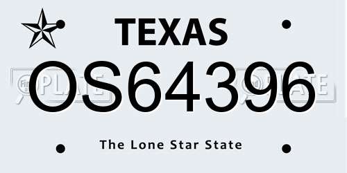 OS64396 Texas License Plate