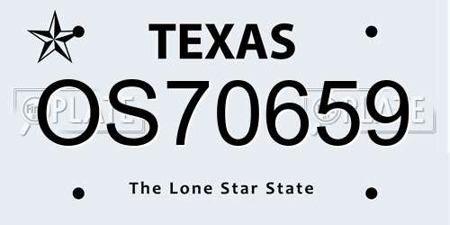 OS70659 Texas License Plate