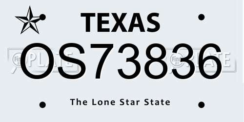 OS73836 Texas License Plate