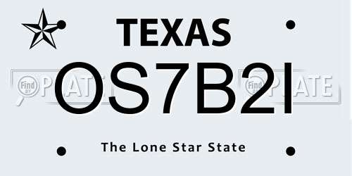 OS7B2I Texas License Plate