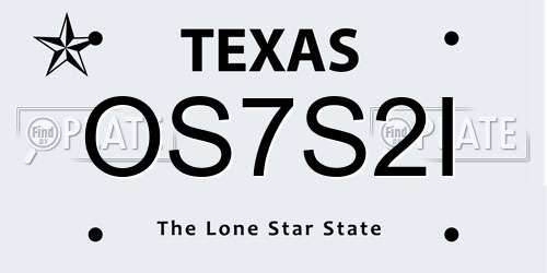 OS7S2I Texas License Plate