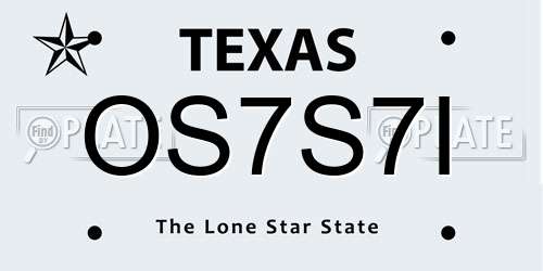 OS7S7I Texas License Plate