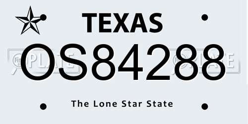 OS84288 Texas License Plate