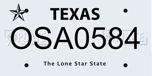 OSA0584 Texas License Plate