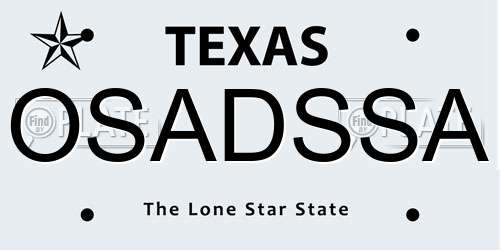 OSADSSA Texas License Plate