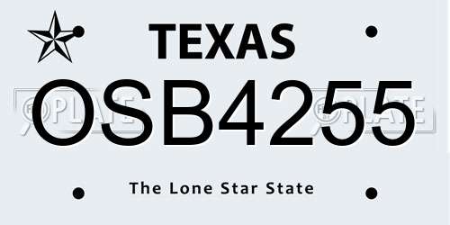 OSB4255 Texas License Plate