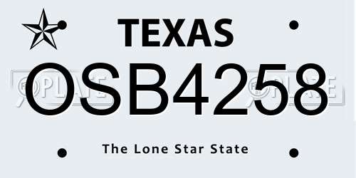 OSB4258 Texas License Plate