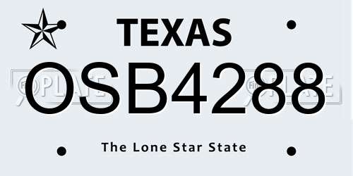 OSB4288 Texas License Plate