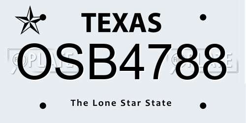 OSB4788 Texas License Plate