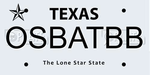 OSBATBB Texas License Plate