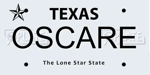OSCARE Texas License Plate