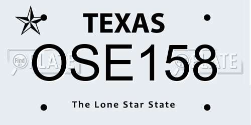 OSE158 Texas License Plate