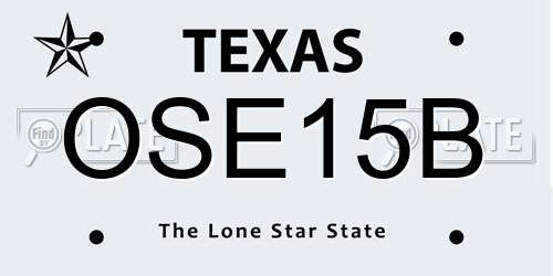 OSE15B Texas License Plate