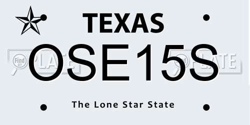 OSE15S Texas License Plate