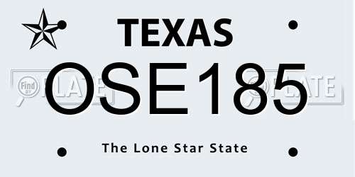 OSE185 Texas License Plate