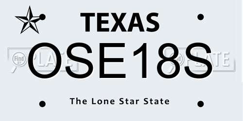 OSE18S Texas License Plate