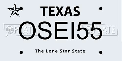 OSEI55 Texas License Plate