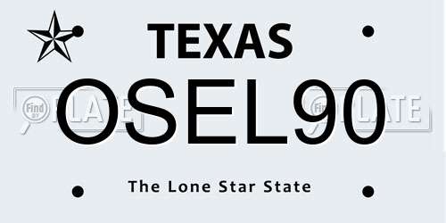 OSEL90 Texas License Plate