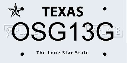 OSG13G Texas License Plate