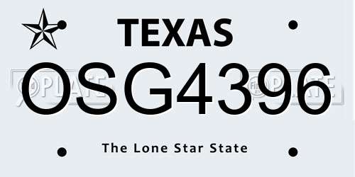 OSG4396 Texas License Plate