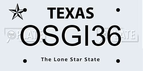 OSGI36 Texas License Plate