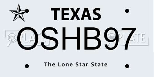 OSHB97 Texas License Plate