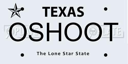OSHOOT Texas License Plate