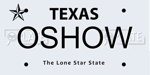 OSHOW Texas License Plate
