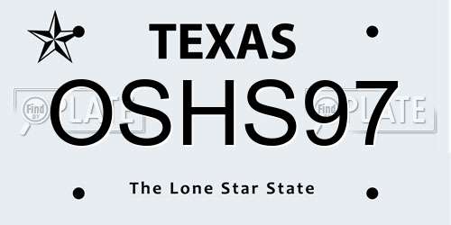 OSHS97 Texas License Plate