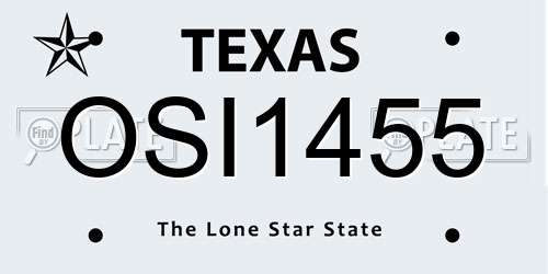 OSI1455 Texas License Plate