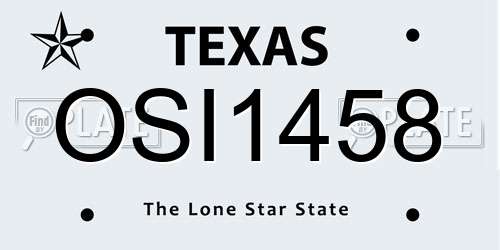 OSI1458 Texas License Plate