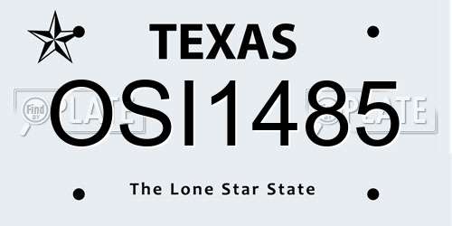OSI1485 Texas License Plate