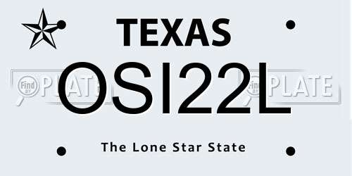 OSI22L Texas License Plate