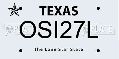 OSI27L Texas License Plate