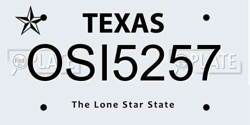 OSI5257 Texas License Plate