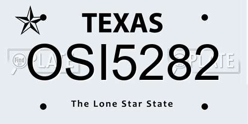 OSI5282 Texas License Plate