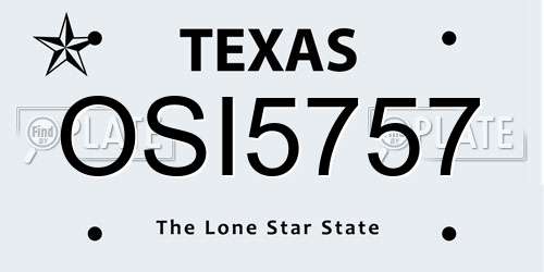 OSI5757 Texas License Plate
