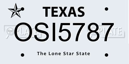 OSI5787 Texas License Plate