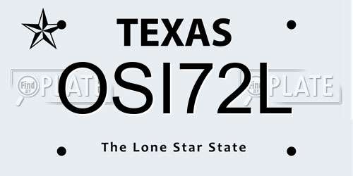 OSI72L Texas License Plate