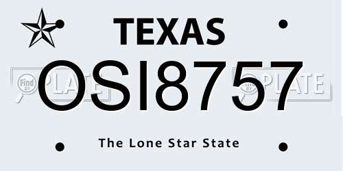 OSI8757 Texas License Plate