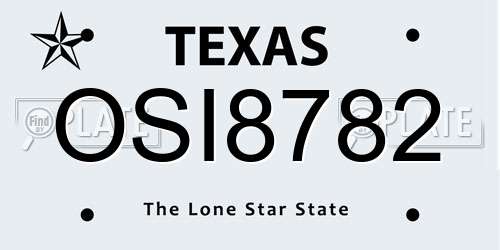 OSI8782 Texas License Plate