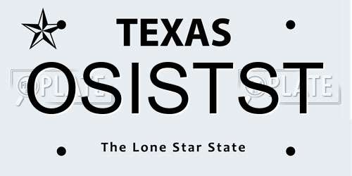 OSISTST Texas License Plate
