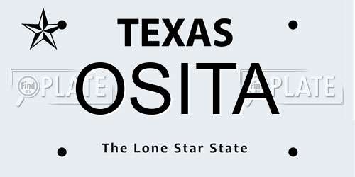 OSITA Texas License Plate